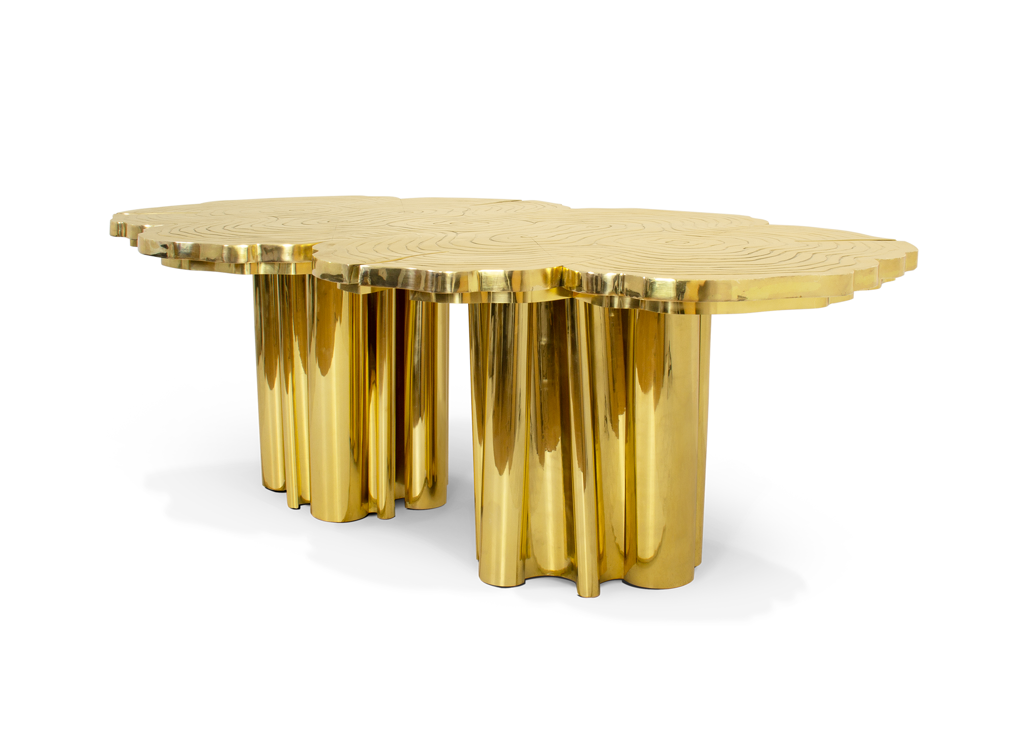 Mesa de Jantar Dourada Artisan | Dimensões: L 350 cm