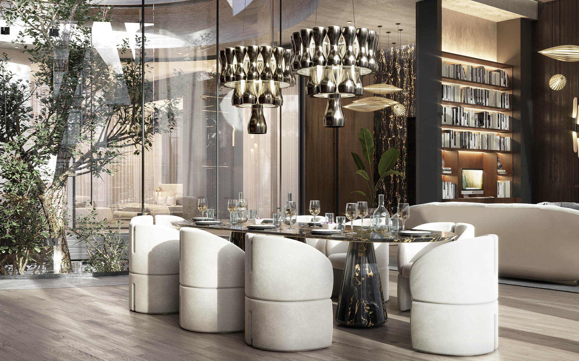 Candeeiro suspenso lustre Crown - 4