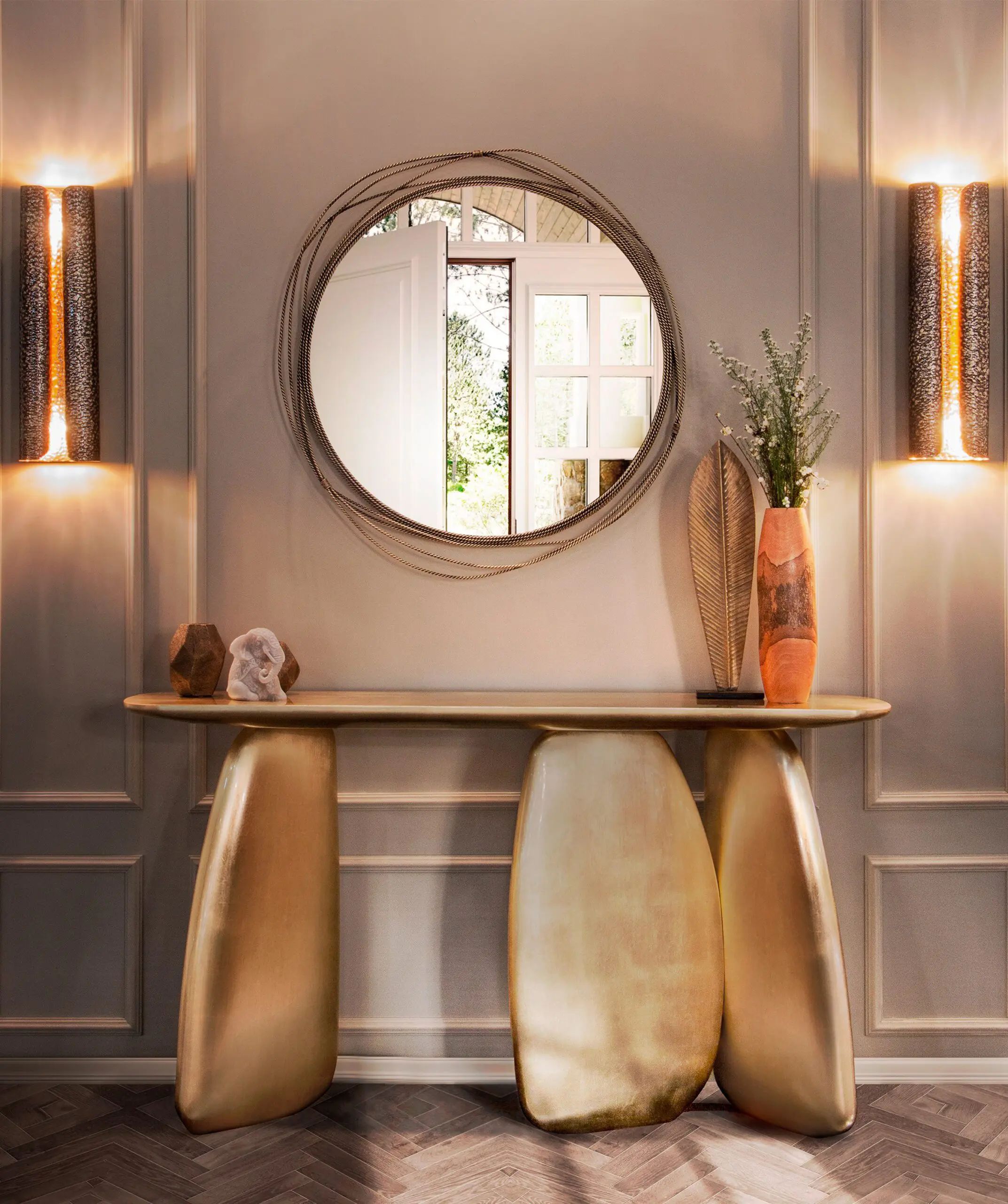 Consola Escultural de Cobre - 1