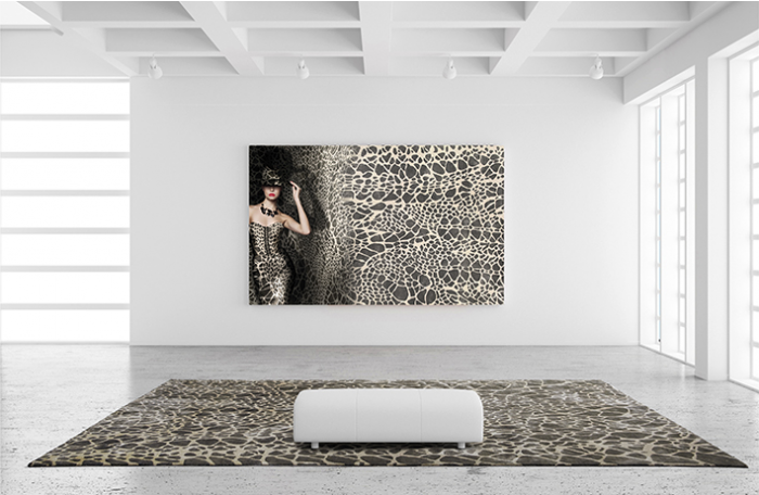 Tapete Diamant Bege / Cinzento Anodado à Mão