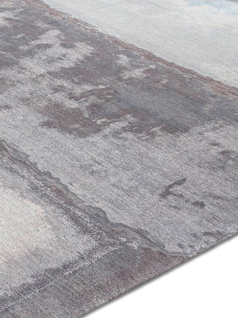 Tapete Prateado / Cinzento Feito à Mão Luxury