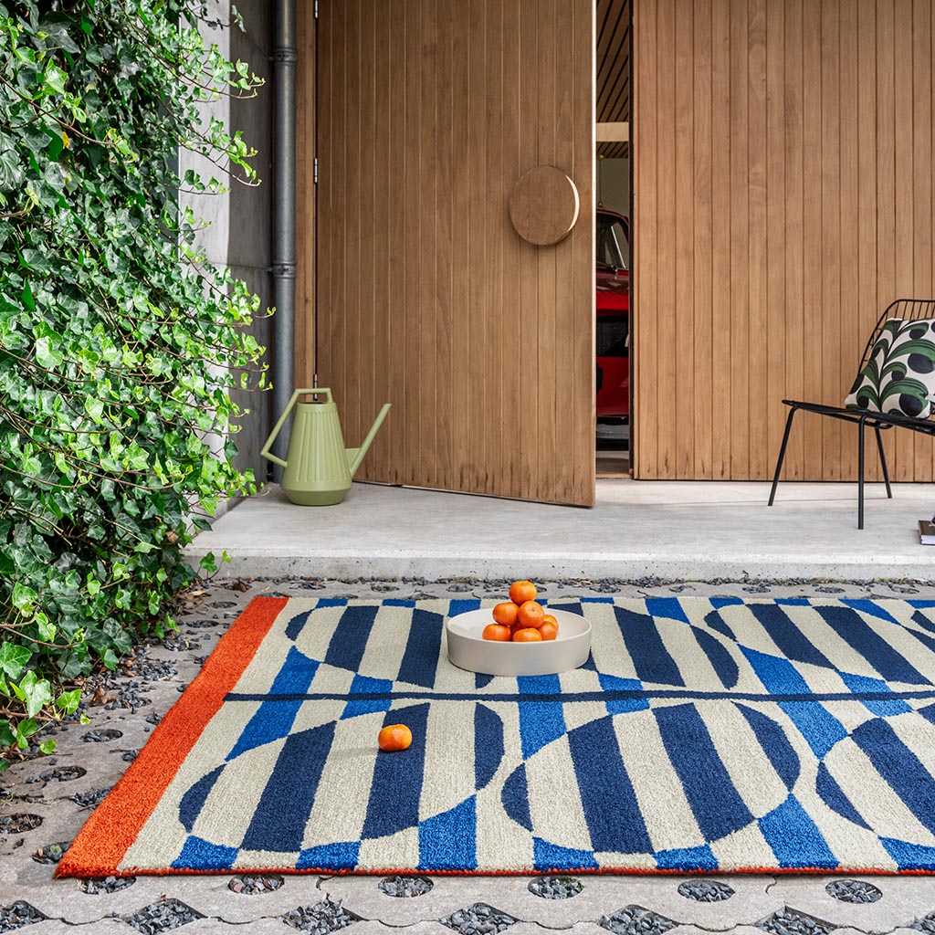 Tapete Exterior Stripy Stem Azure | Tamanho: 160 × 230 cm