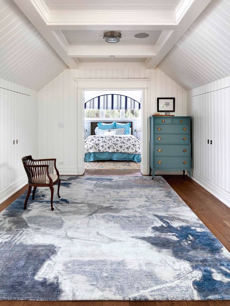 Tapete Azul / Areia Feito à Mão