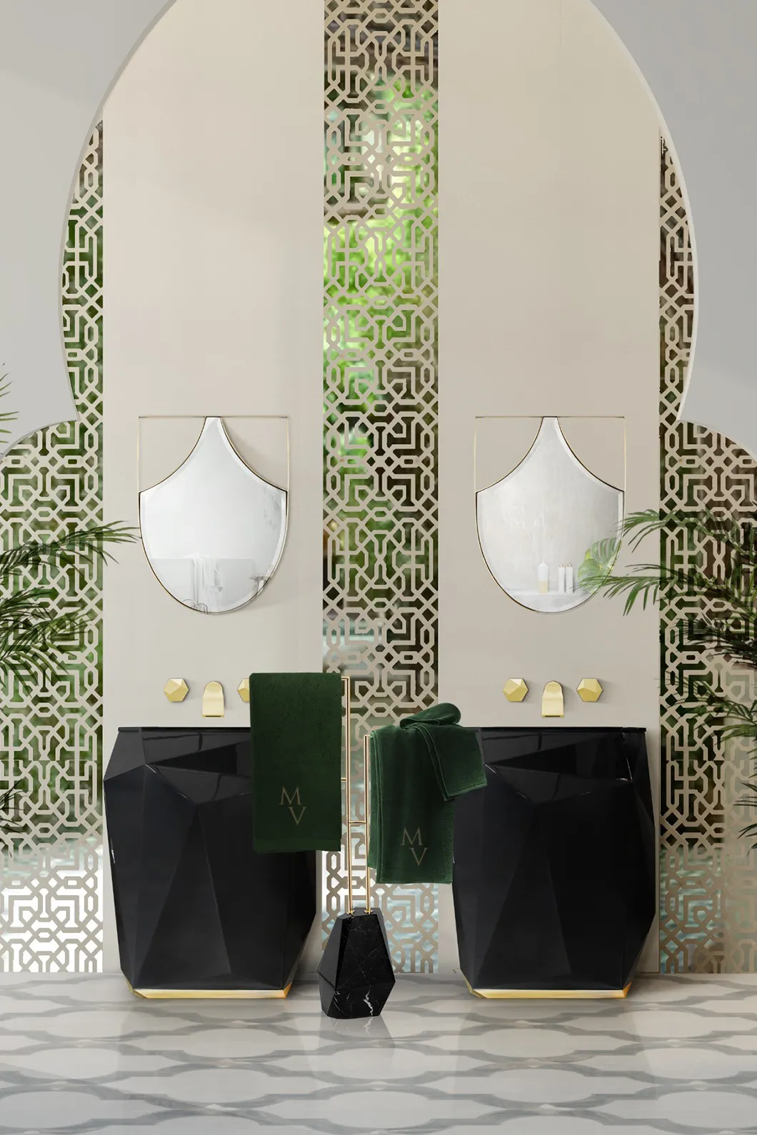 Suporte para toalhas Brilliance preto