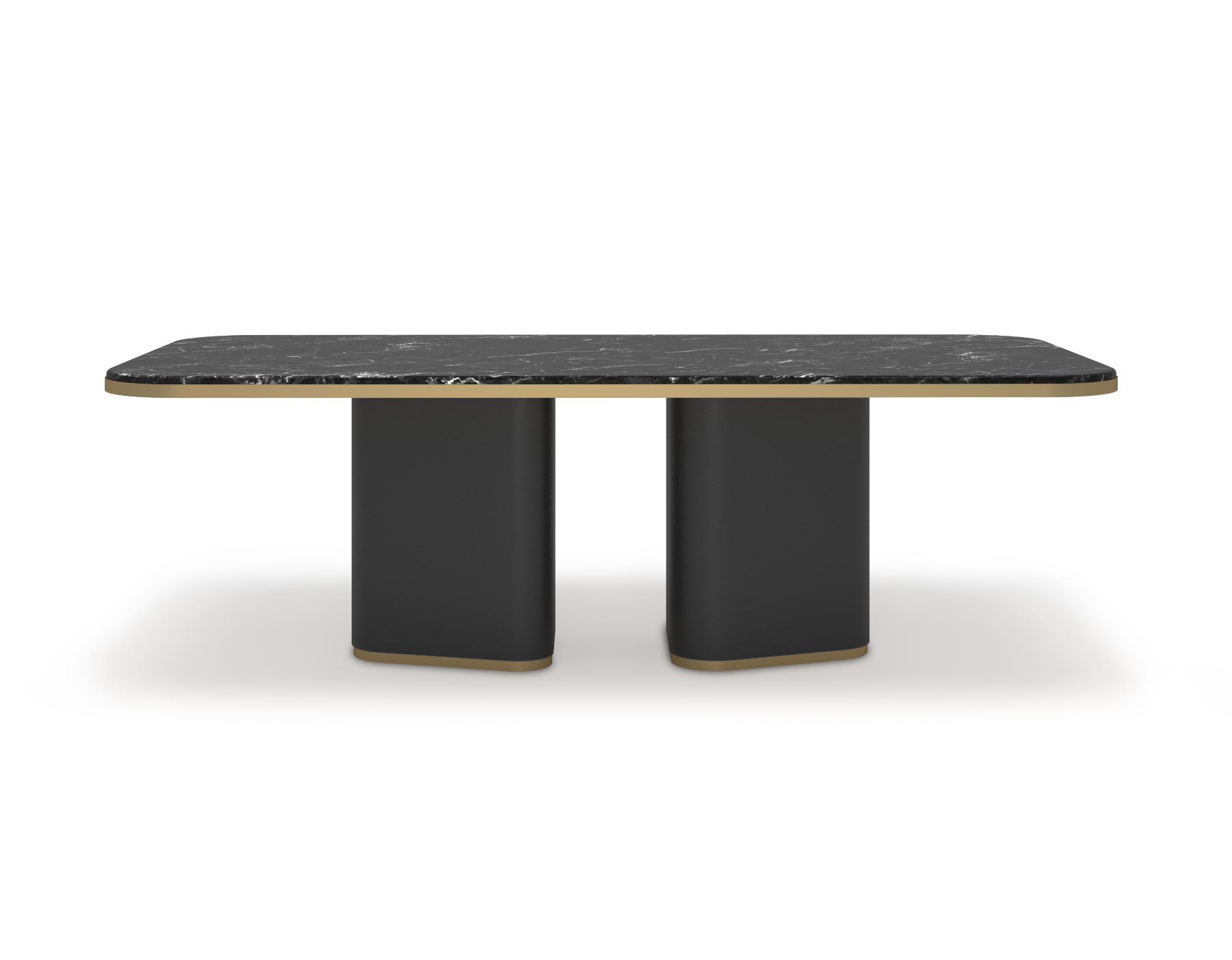 Mesa de Jantar Edmond em Mármore Escuro