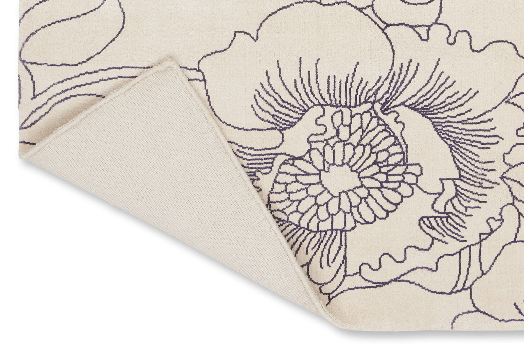 Tapete Linear Floral Azul | Tamanho: 170 × 240 cm