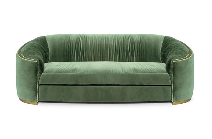 Sofá Curvo Verde Conforto Premium