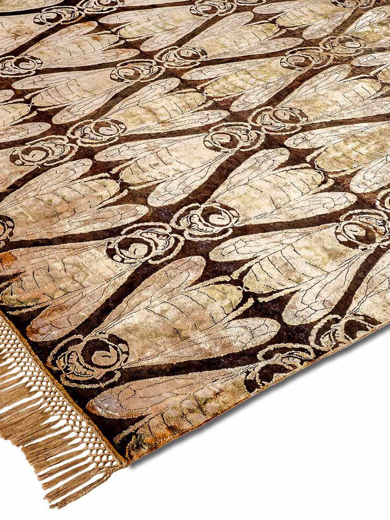 Tapete Honey Metallic Gold Feito à Mão Luxury | Tamanho: 122 × 183 cm
