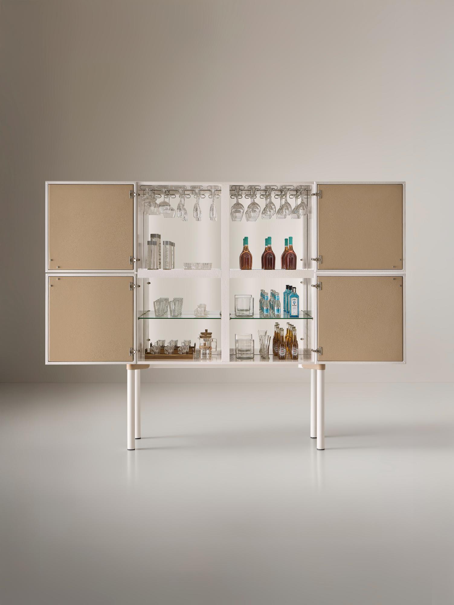 Móvel de Bar Branco Contemporâneo Alexandra
