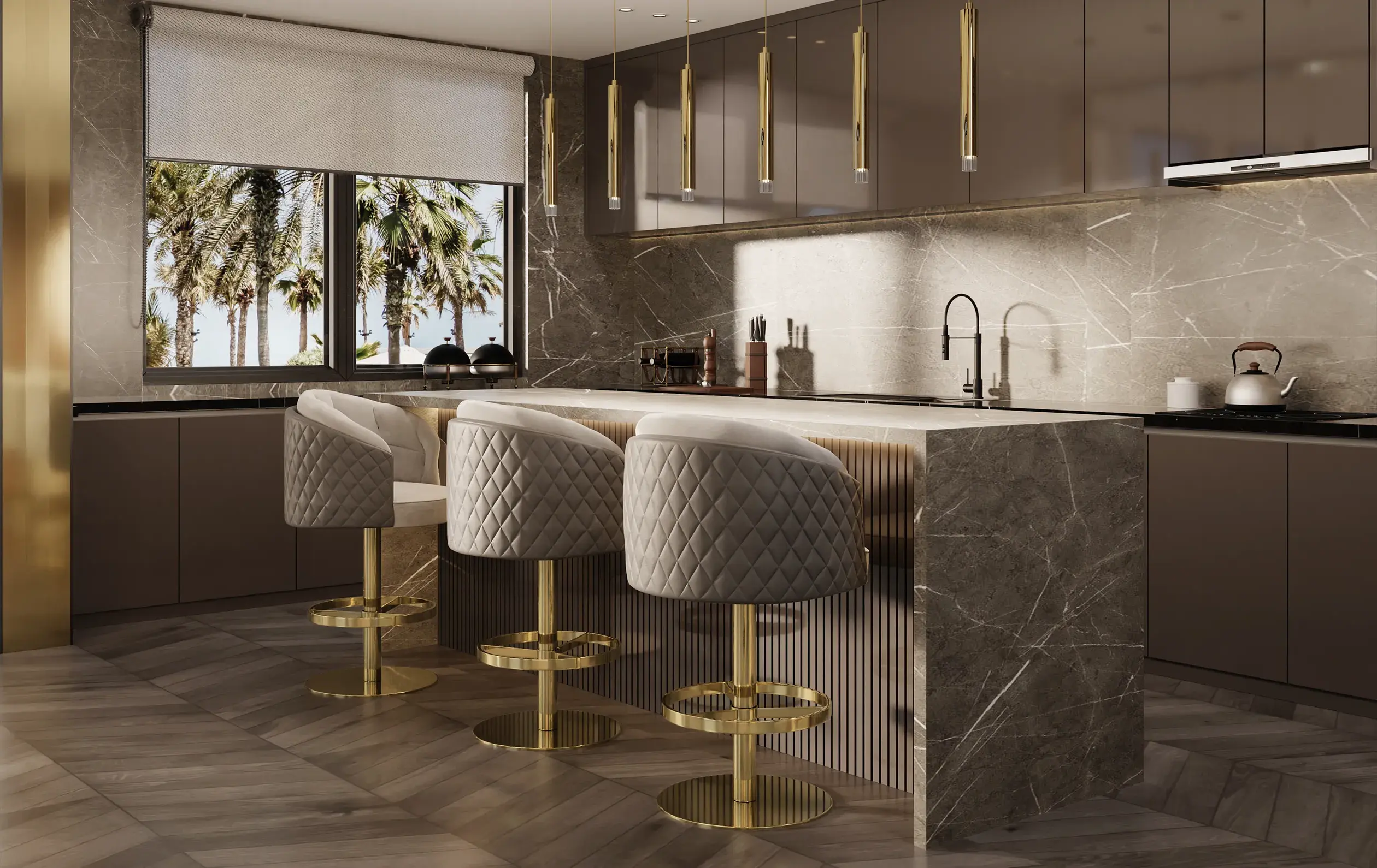 Cadeira bar giratória luxo - 1