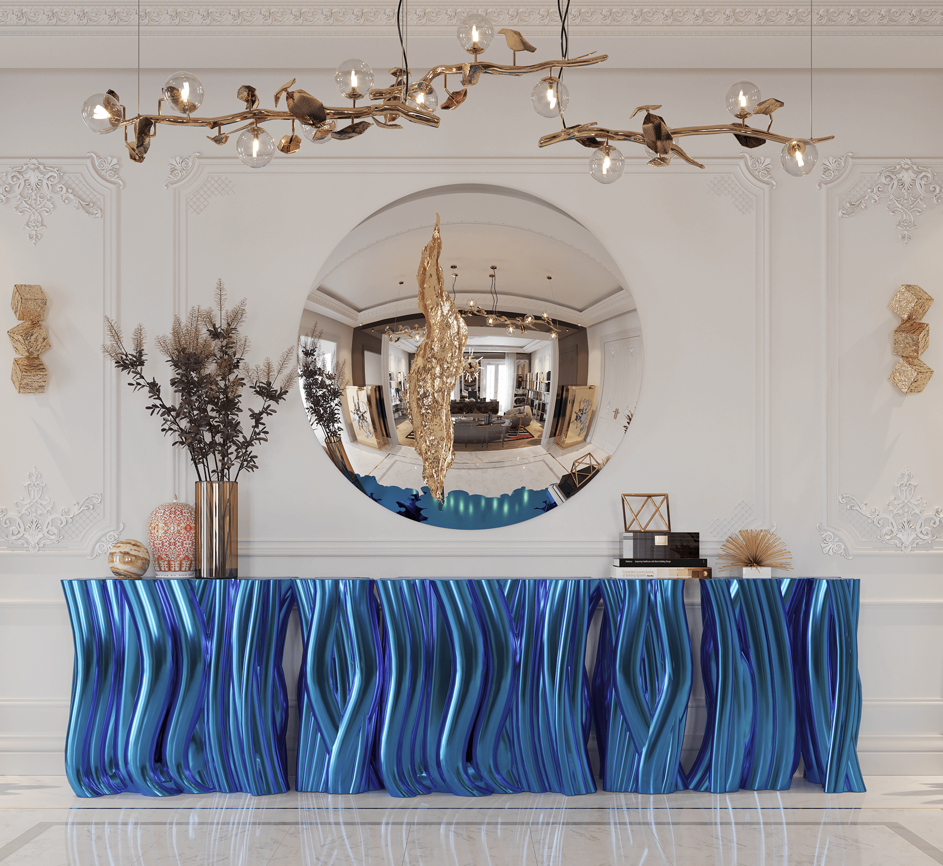 Aparador Monochrome azul premium