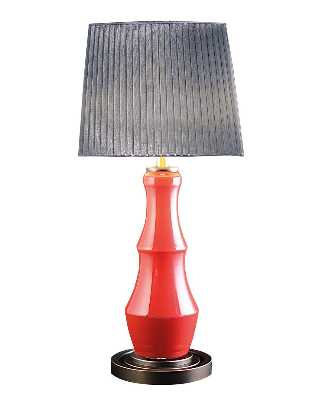 Candeeiro de Mesa em Vidro Soprado Vermelho Coral