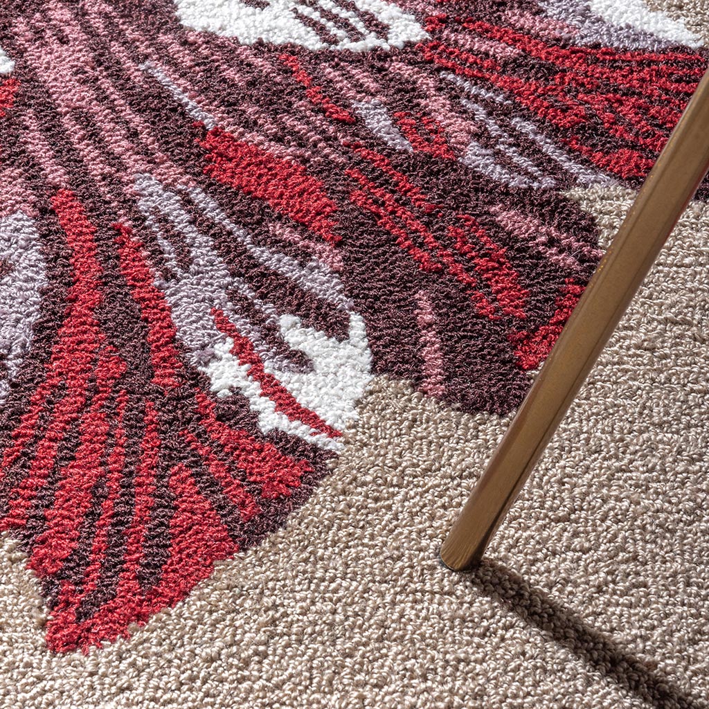 Tapete Exterior Botanical Tulip Bege/Vermelho