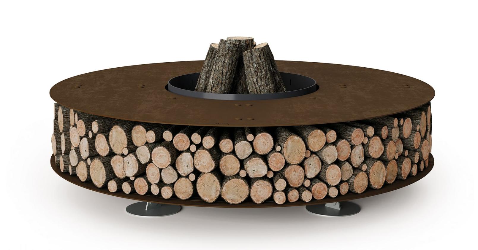 Lareira exterior aço Zero | Acabamento: Corten | Dimensões: Ø 150 cm