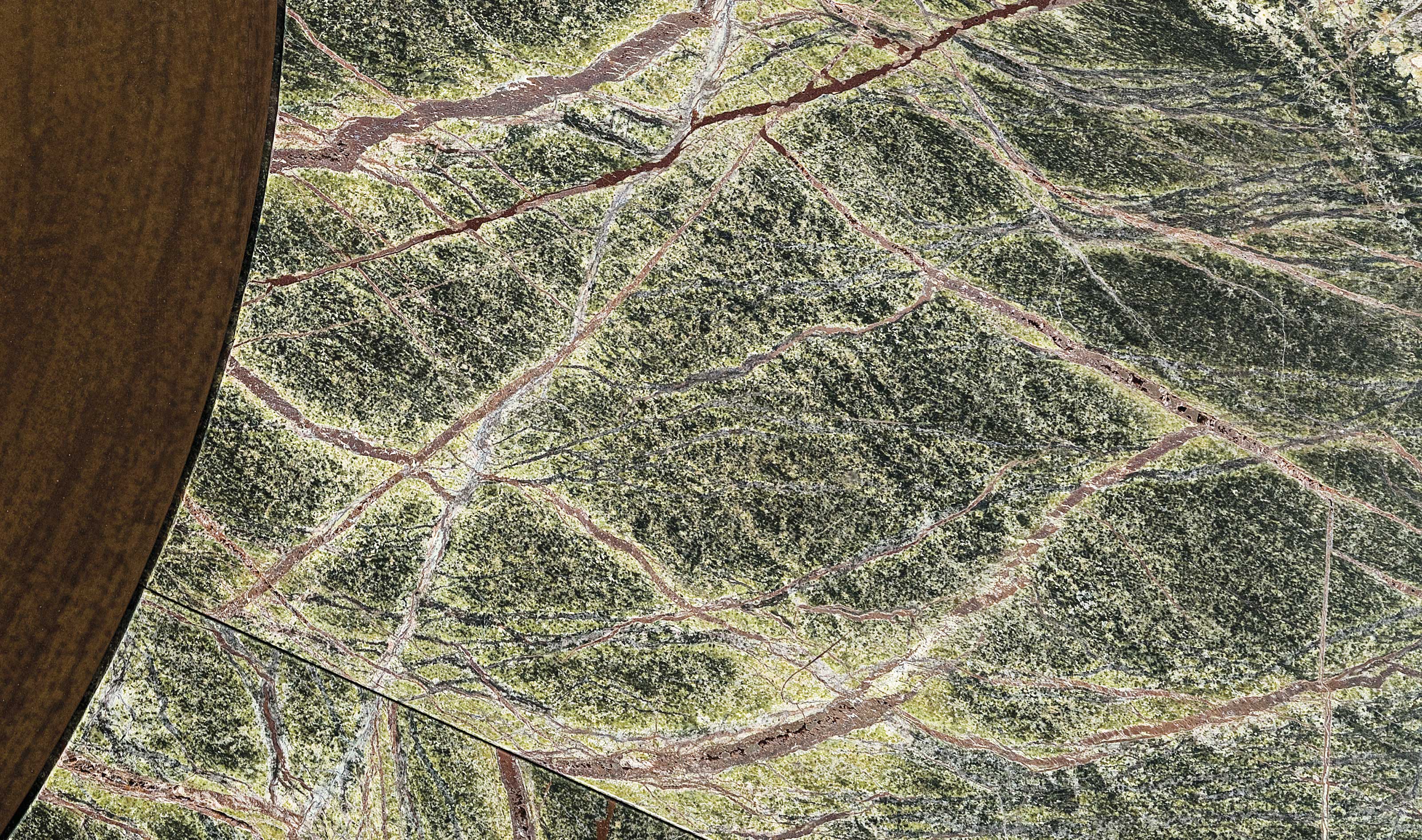 Lareira exterior mármore Ercole | Acabamento: Verde | Dimensões: Ø 150 cm