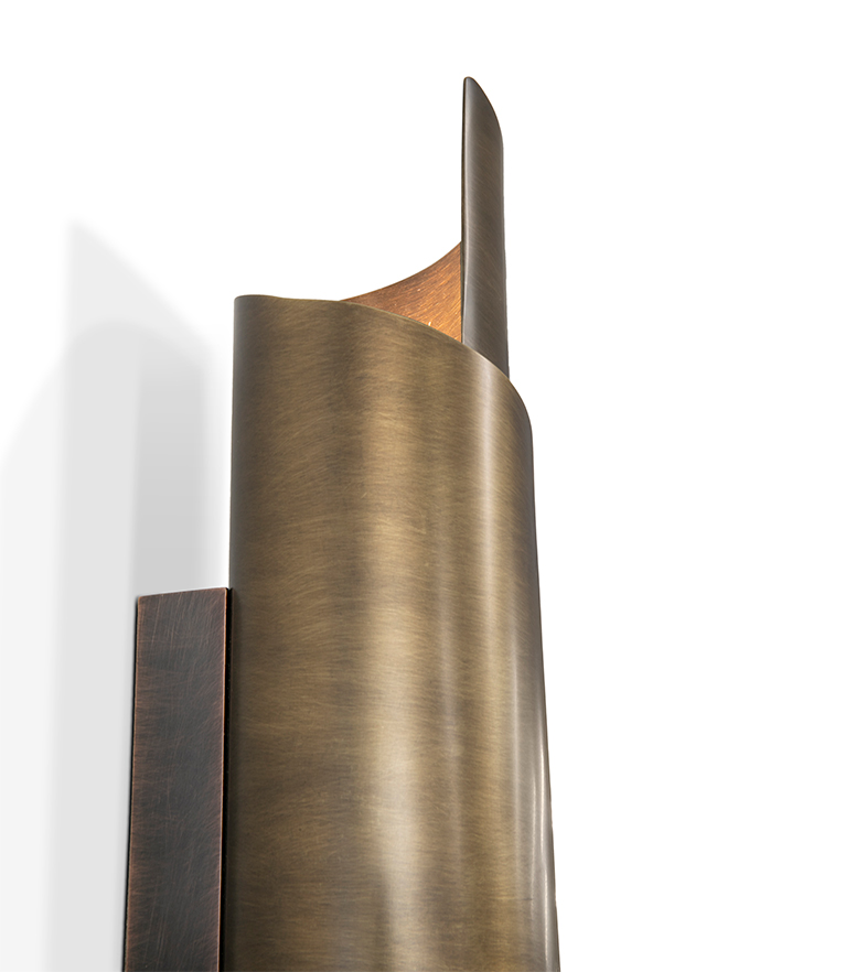 Candeeiro de parede latão envelhecido