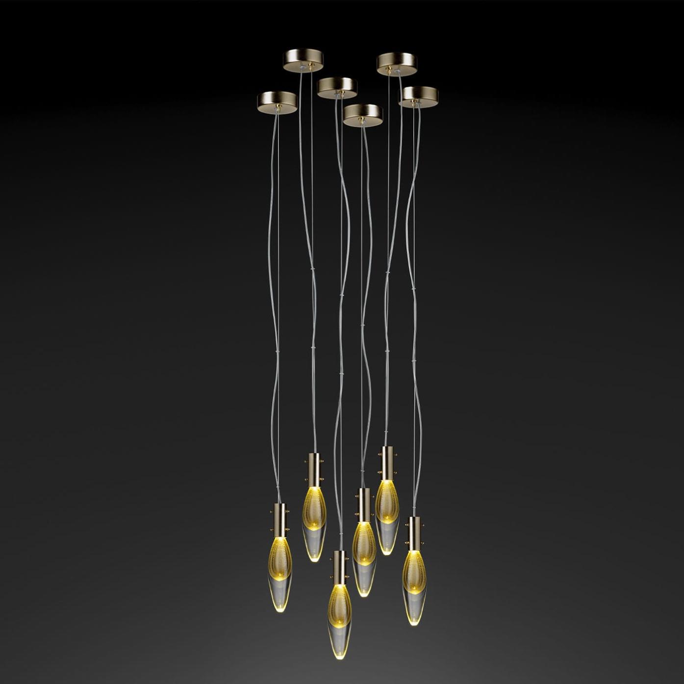 Suspensão Murano Drops de 6 Lâmpadas