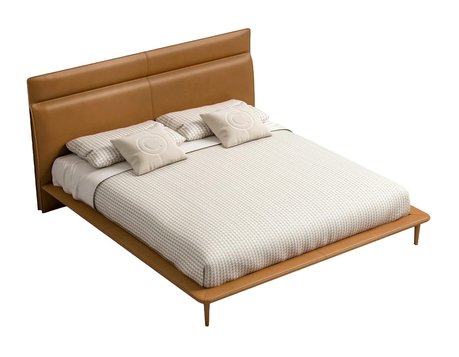 Cama Moderna em Pele | Tamanho do colchão: 200 × 200 cm Cama Moderna em Pele | Tamanho do colchão: 200 × 200 cm