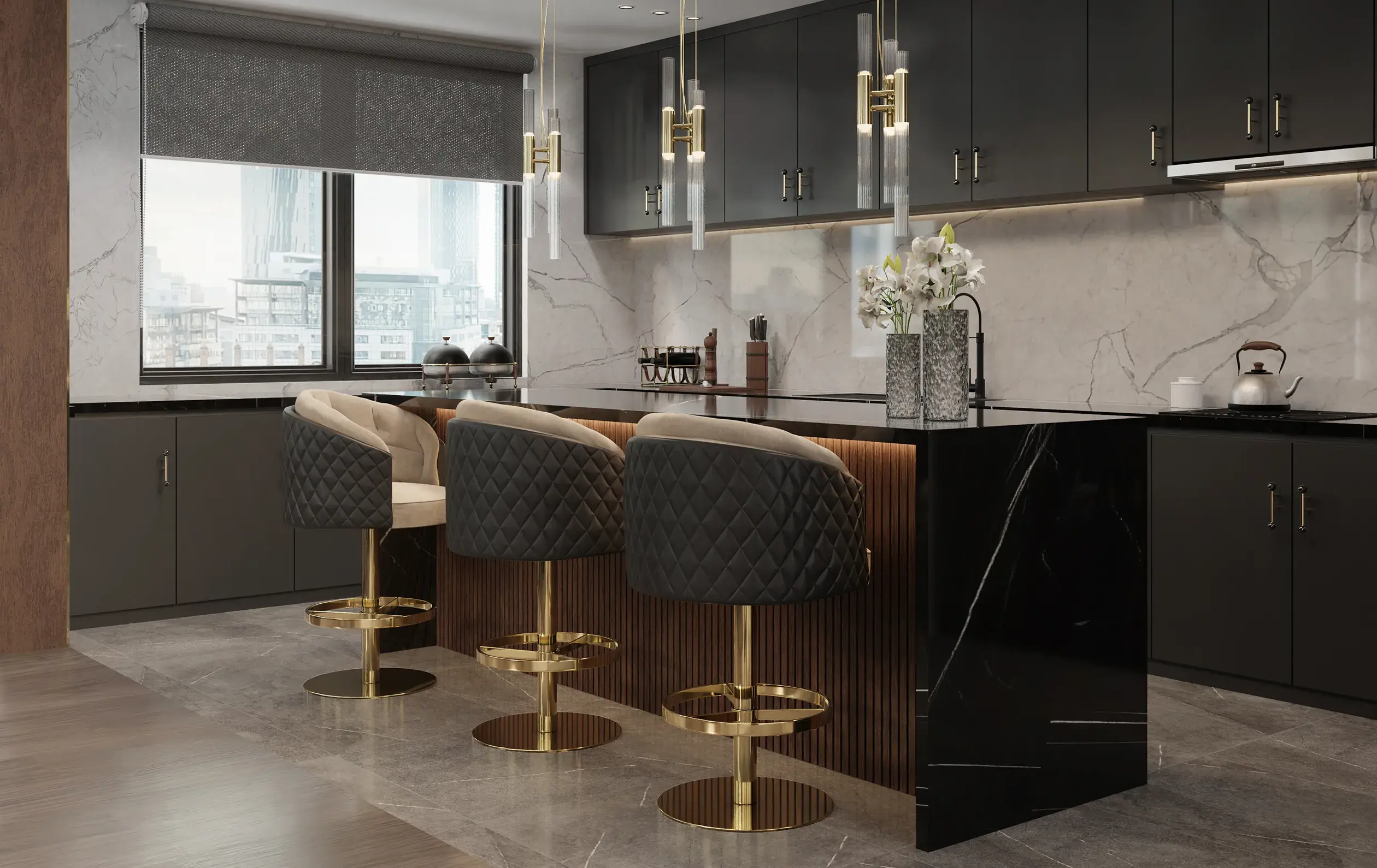 Cadeira bar giratória luxo - 3