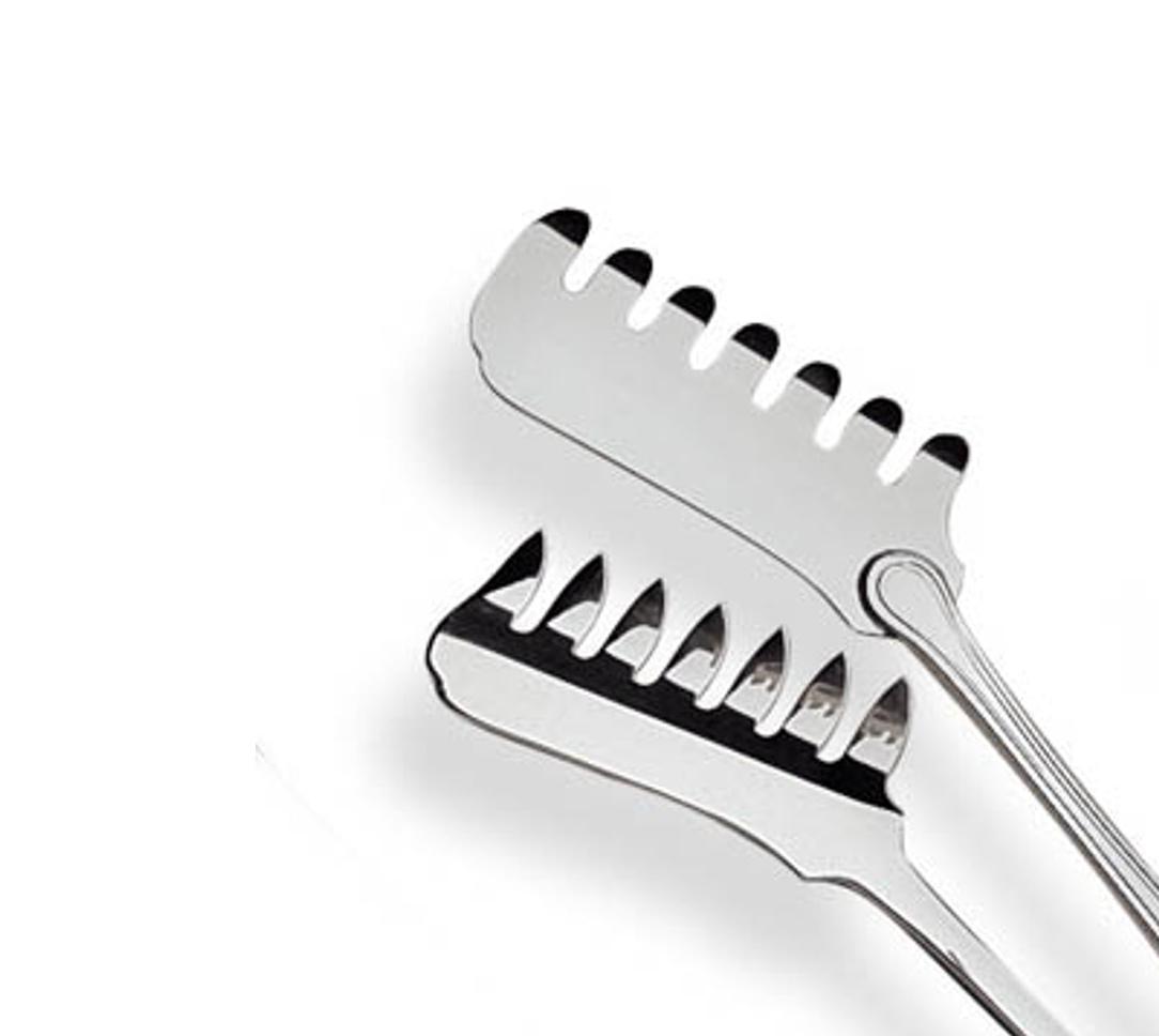 Pinça para esparguete prateada