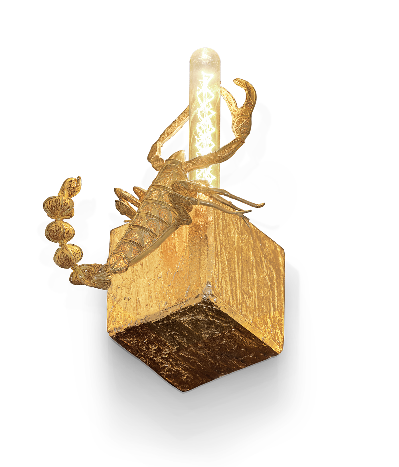 Candeeiro de parede pequeno Geode filigrana Scorpion