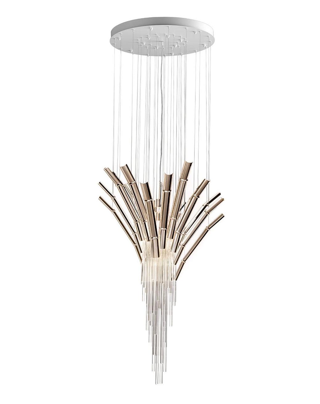 Lustre em Cascata Estilo Bambu