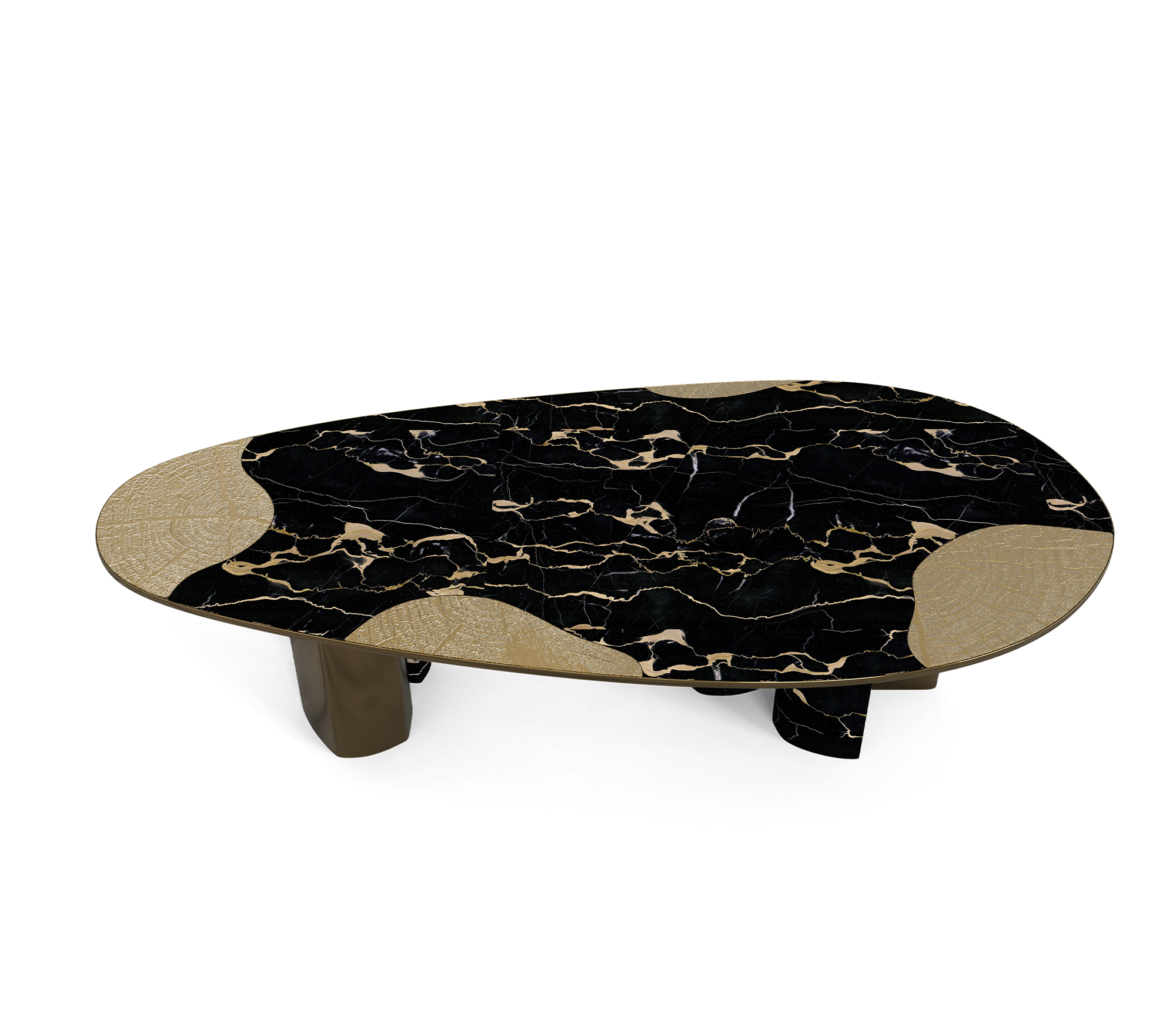 Mesa de Jantar Athena Mármore Portoro e Pátina