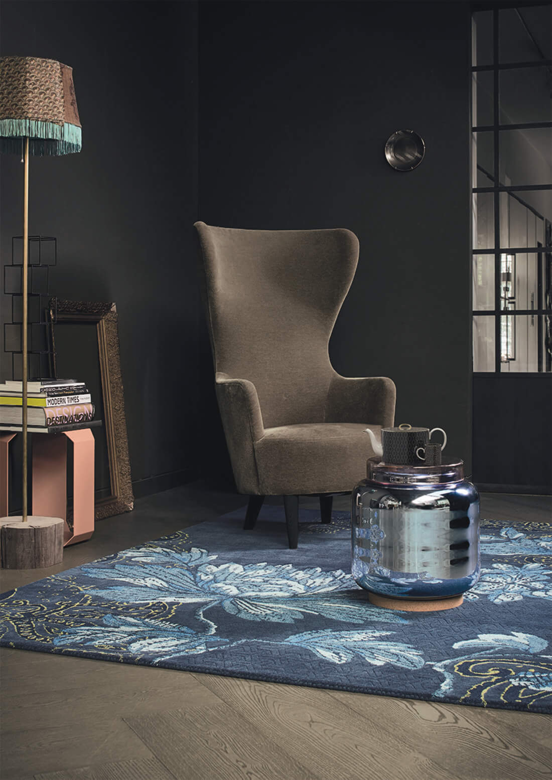 Tapete Fable Floral Azul | Tamanho: 170 × 240 cm