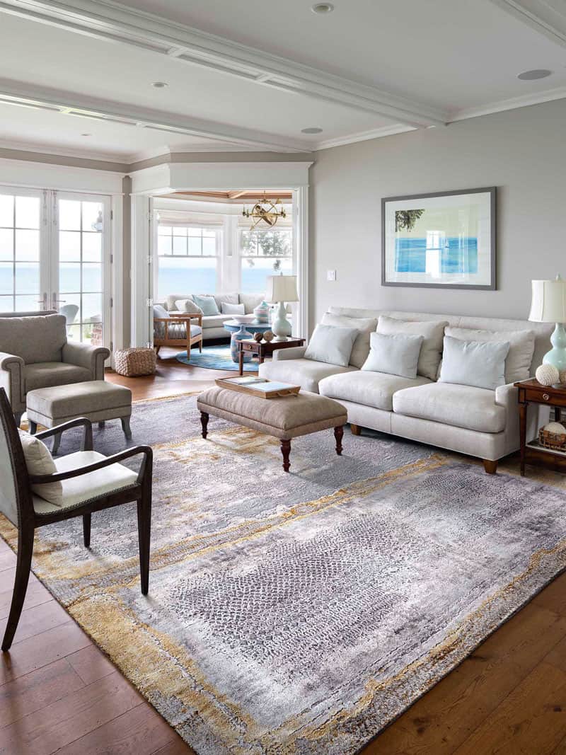 Tapete Silver White Cinzento Tecido à Mão