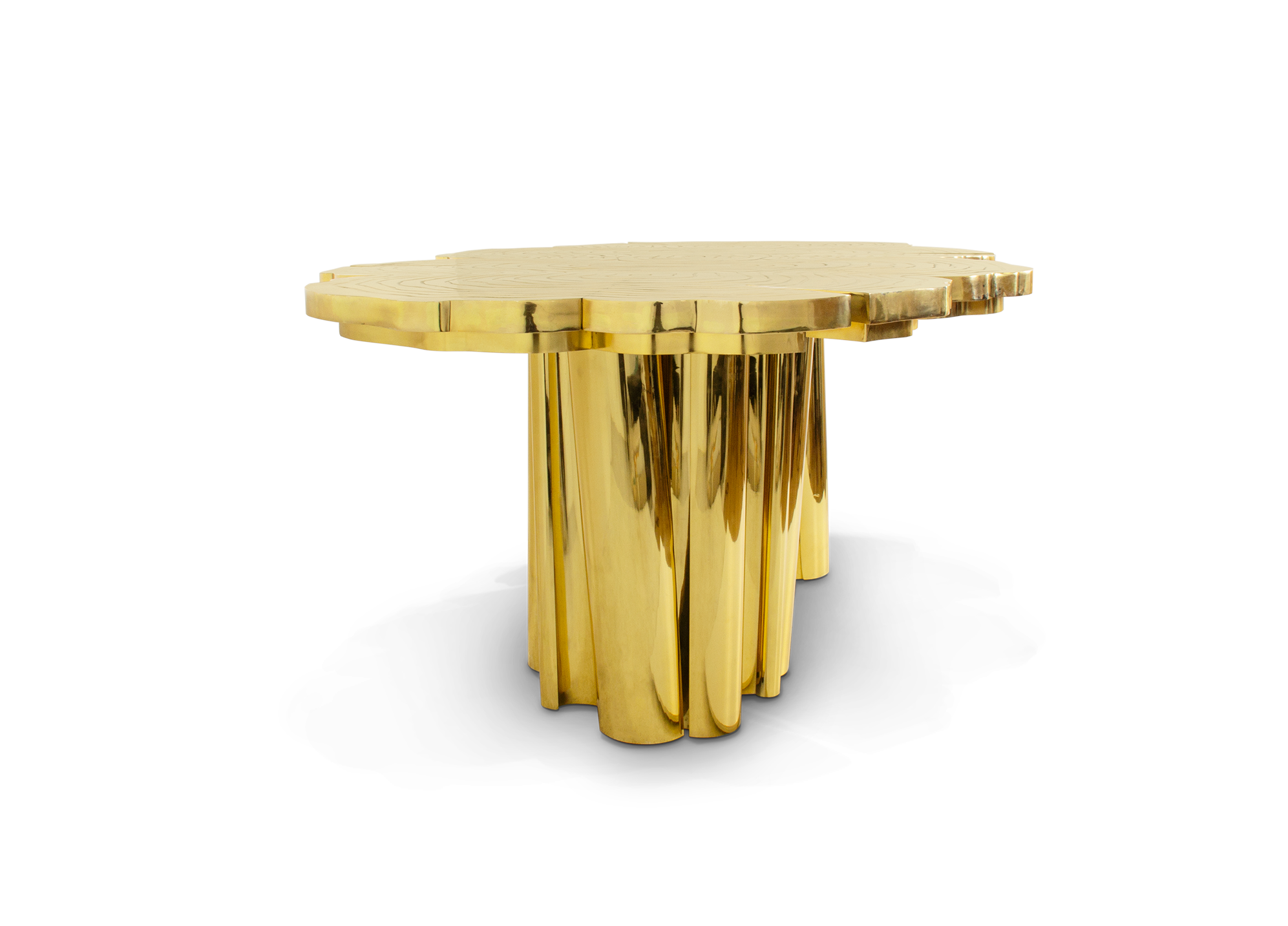 Mesa de Jantar Dourada Artisan | Dimensões: L 350 cm