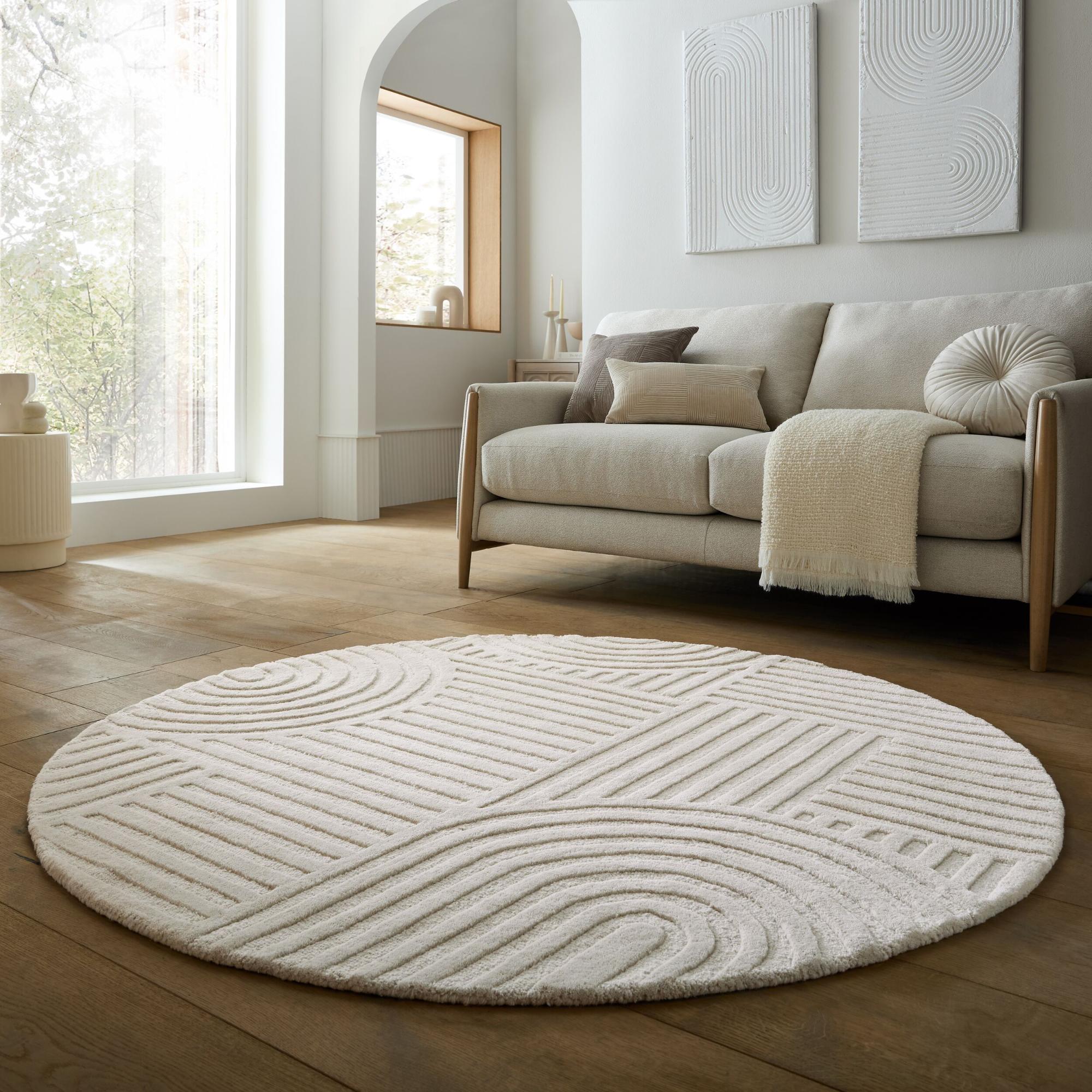 Tapete Redondo Zen Garden Marfim