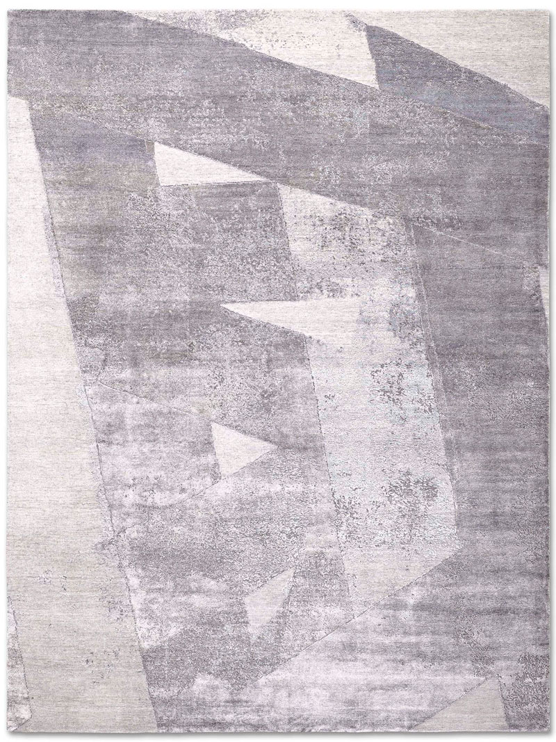 Tapete Snow Prateado Tecido à Mão