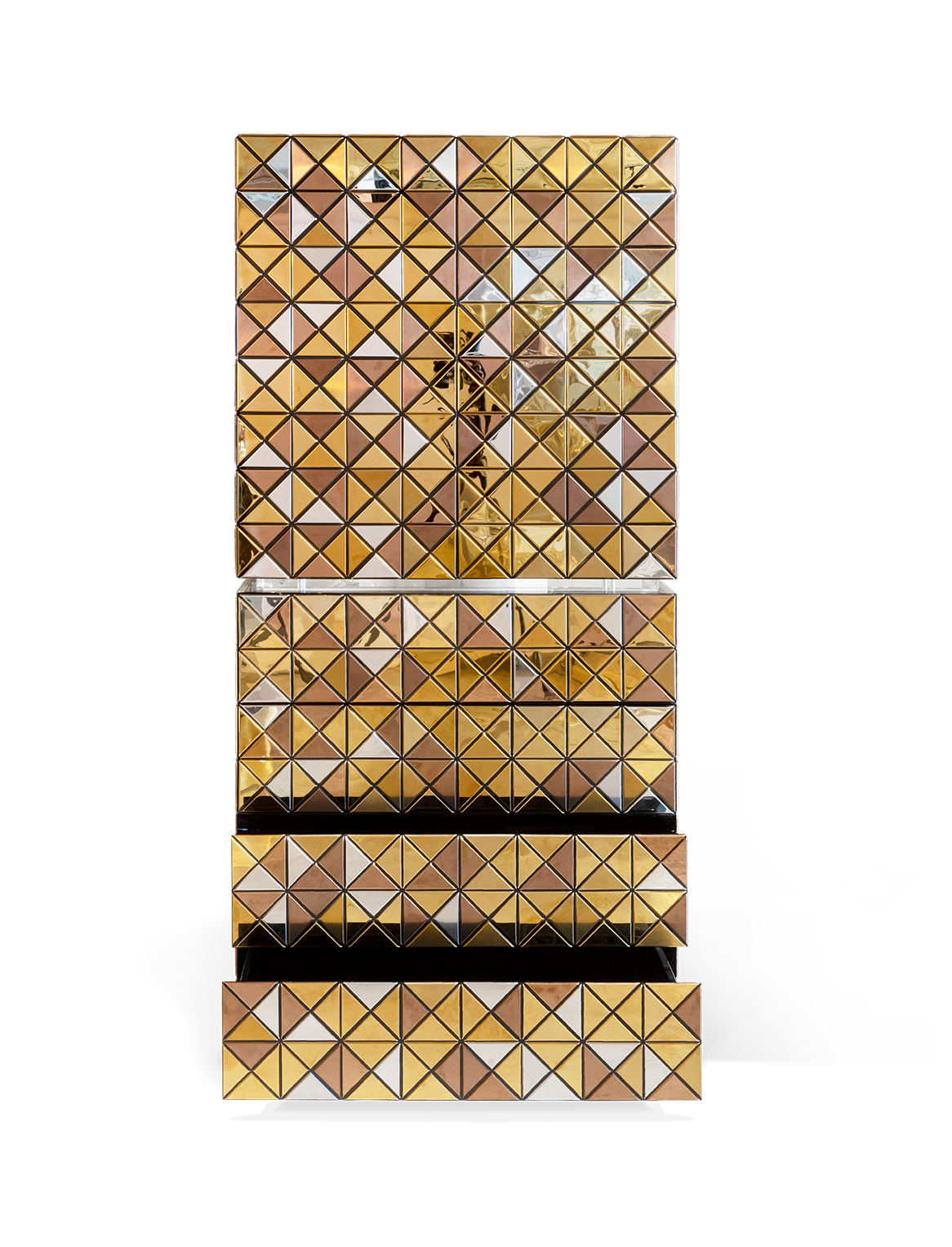 Armário Mosaic II dourado