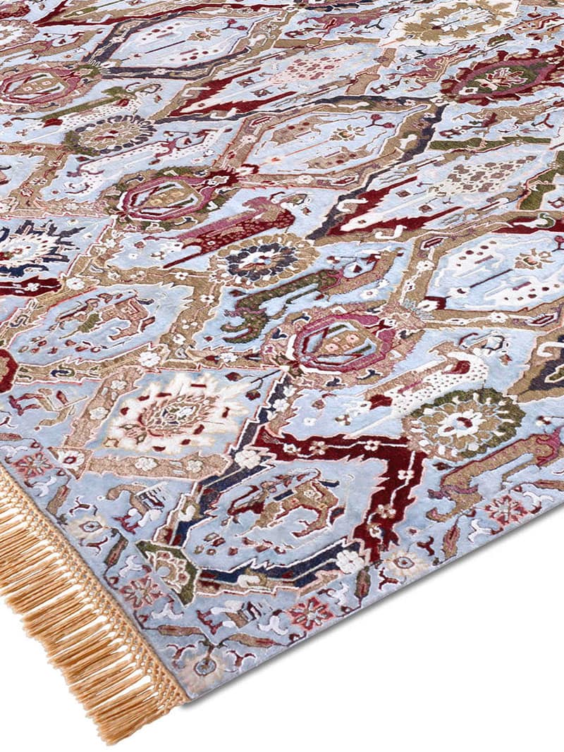 Tapete KavaBagh Azul Feito à Mão Luxury