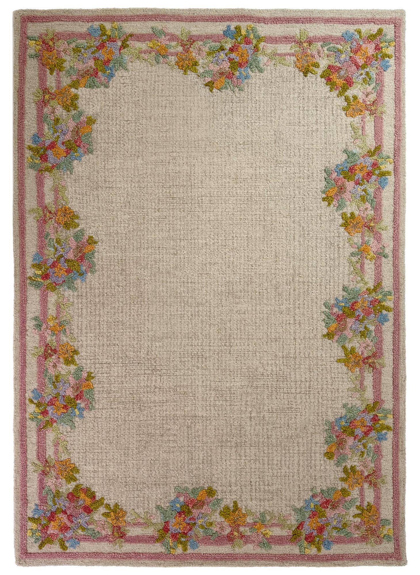Tapete Floral de Lã Multicolor