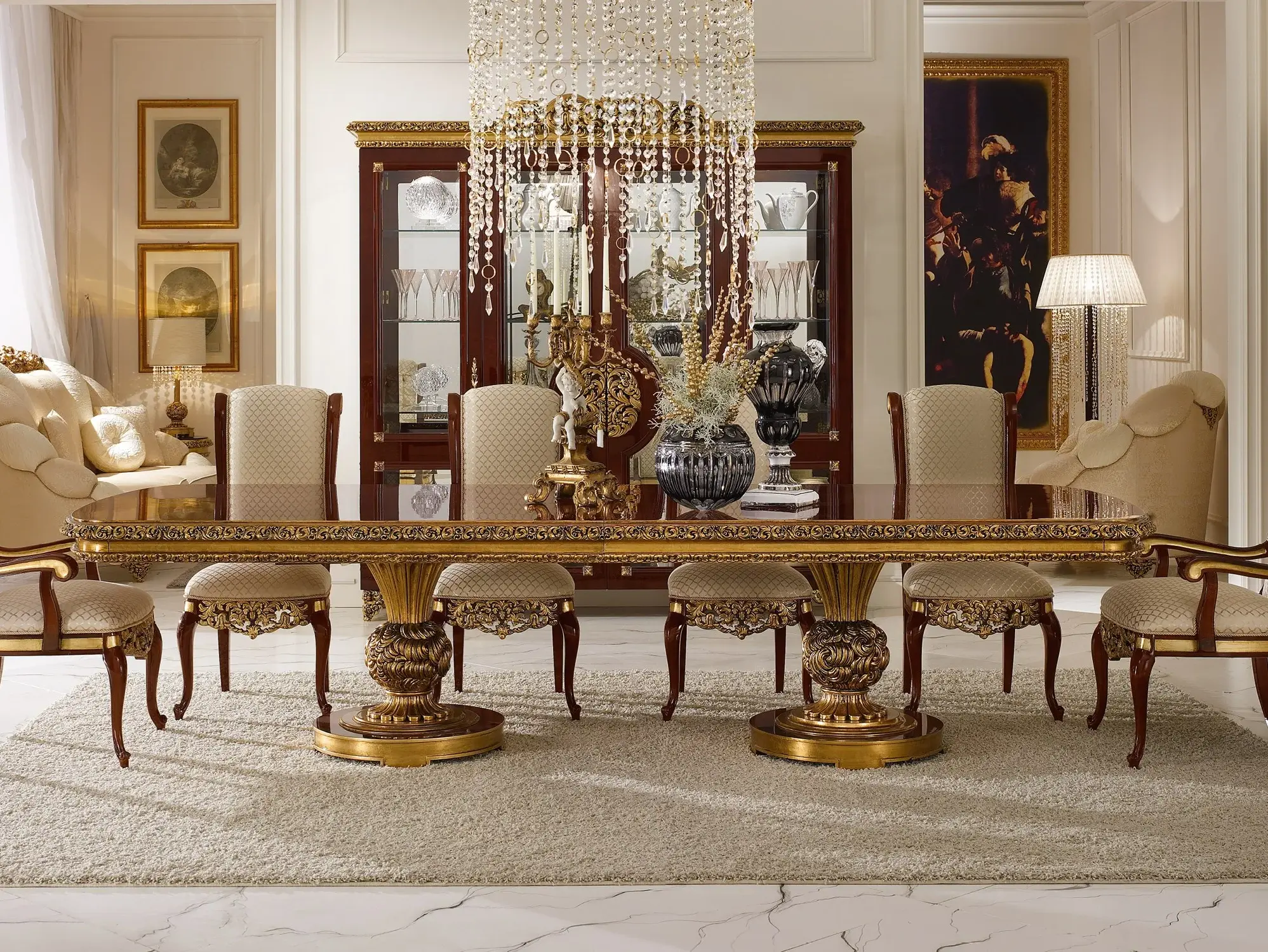 Mesa de Jantar Clássica Elegance | Configuração: Fixo