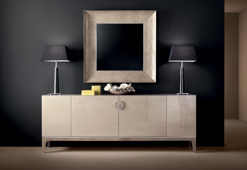 Espelho de parede moldura couro