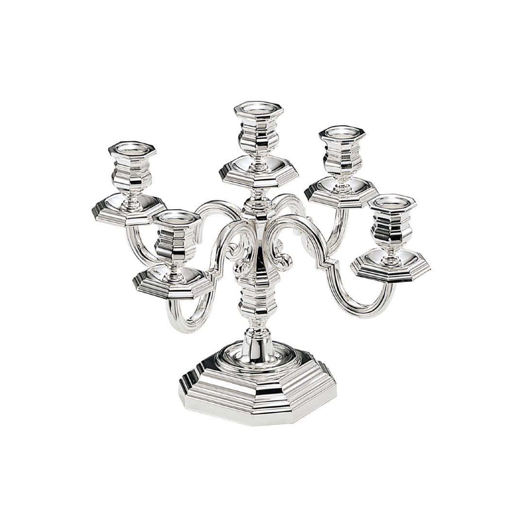 Candelabro octogonal prateado | Configuração: 3-Lights Candelabro octogonal prateado | Configuração: 3-Lights