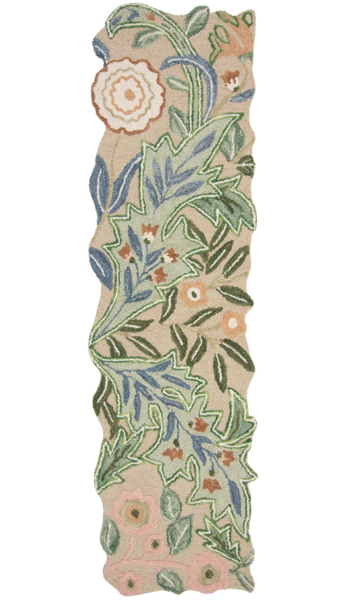 Passadeira Floral de Forma Orgânica Verde