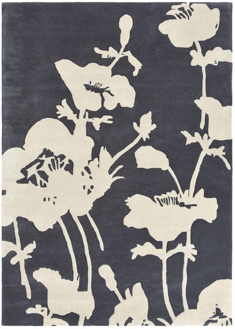 Tapete Floral 300 Carvão | Tamanho: 170 × 240 cm