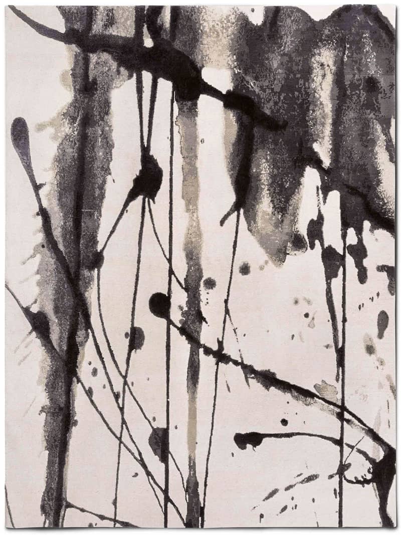 Tapete Preto e Branco Feito à Mão Luxury | Tamanho: 170 × 240 cm