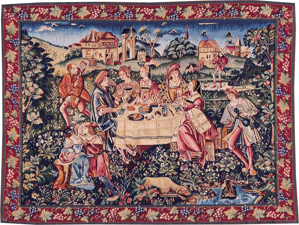 Tapeçaria chá da tarde com margem | Tamanho: 75 × 100 cm