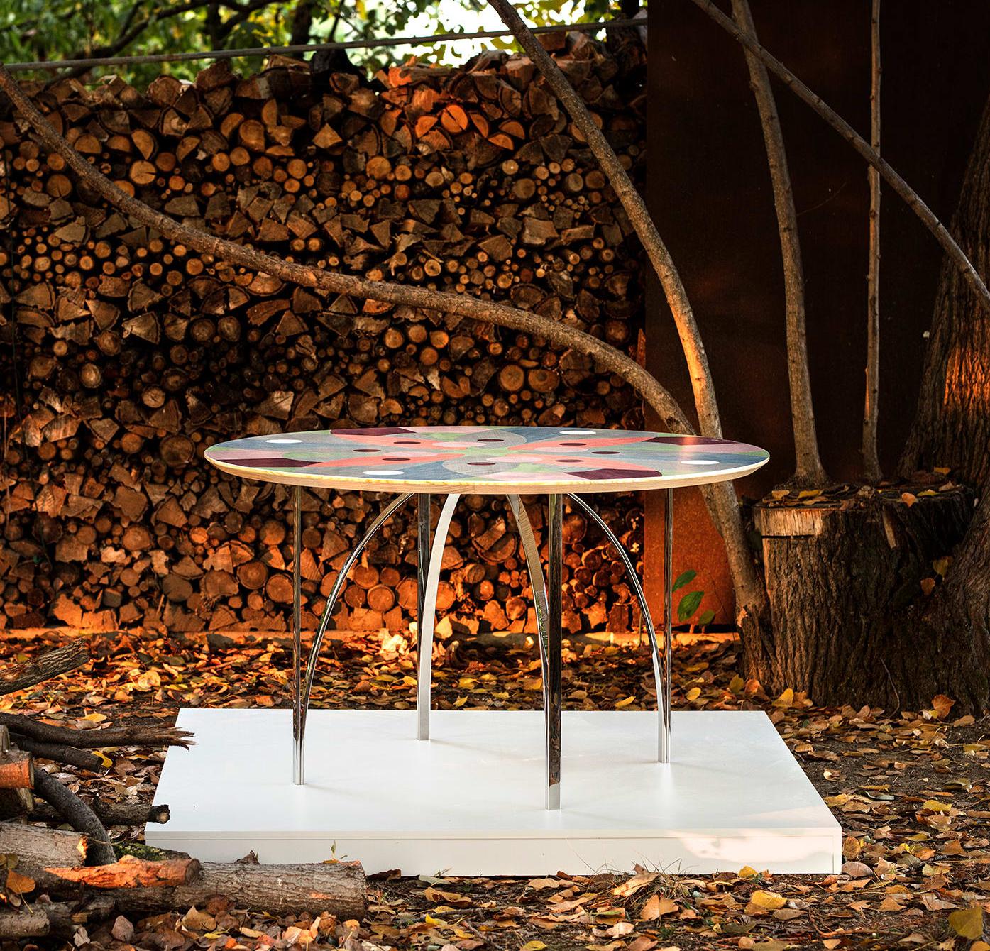 Mesa de Jantar Folheado Multicolor