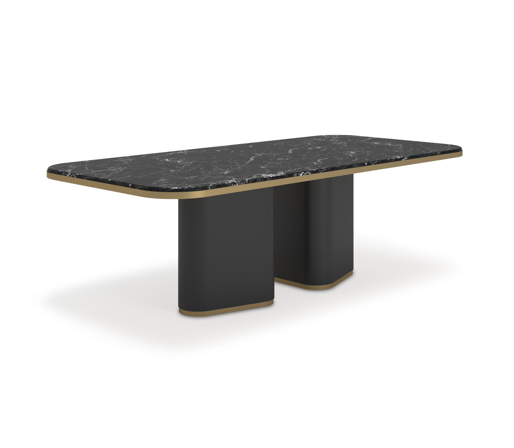 Mesa de Jantar Edmond em Mármore Escuro