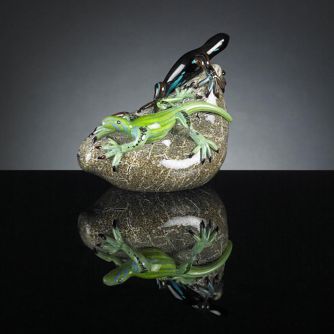 Escultura Lagartos em Pedra