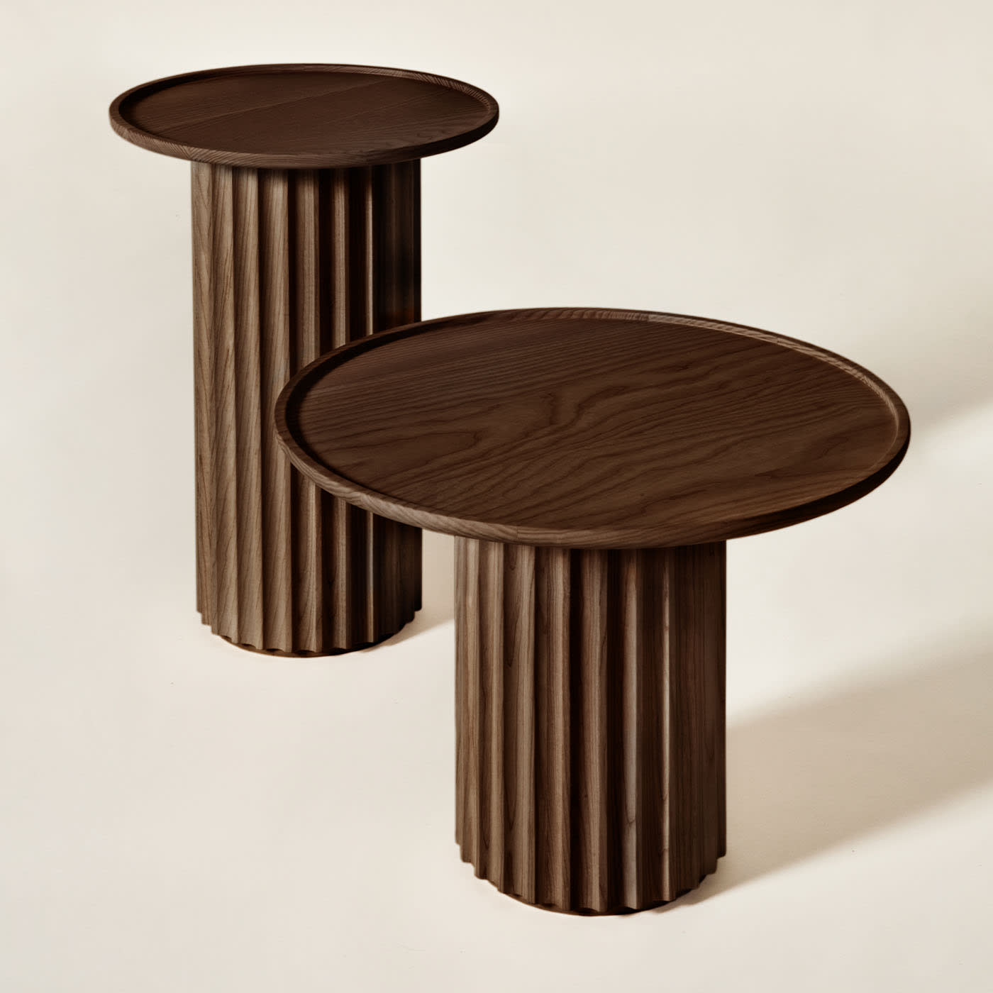 Mesa de Centro Freixo Castanho Capitello | Dimensões: Ø 55 cm