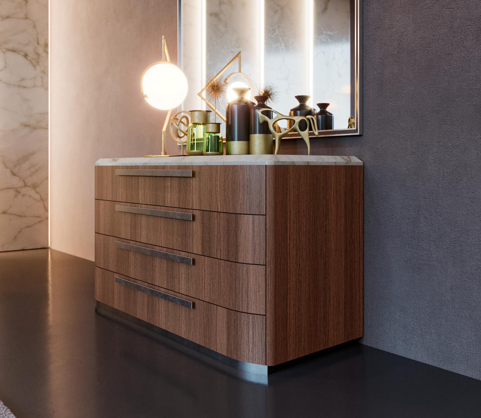 Cómoda Andy em Madeira e Mármore