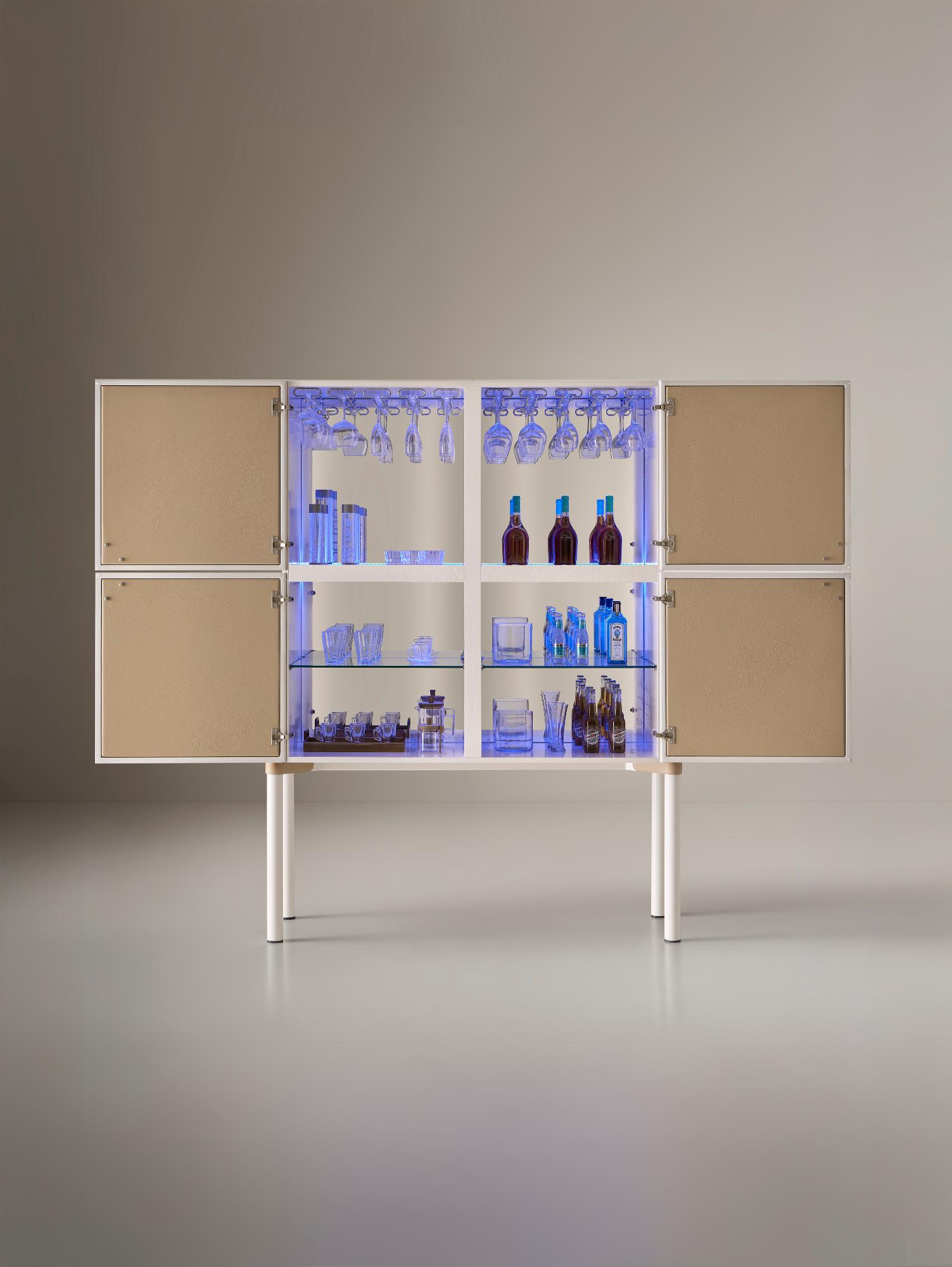 Móvel de Bar Branco Contemporâneo Alexandra