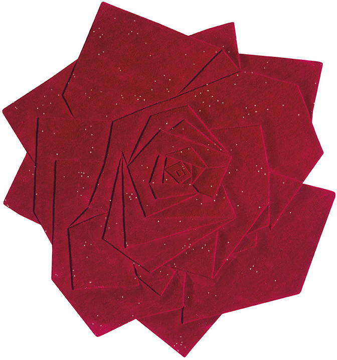 Tapete Rose Flower Indiano Tecido à Mão | Tamanho: 220 × 220 cm