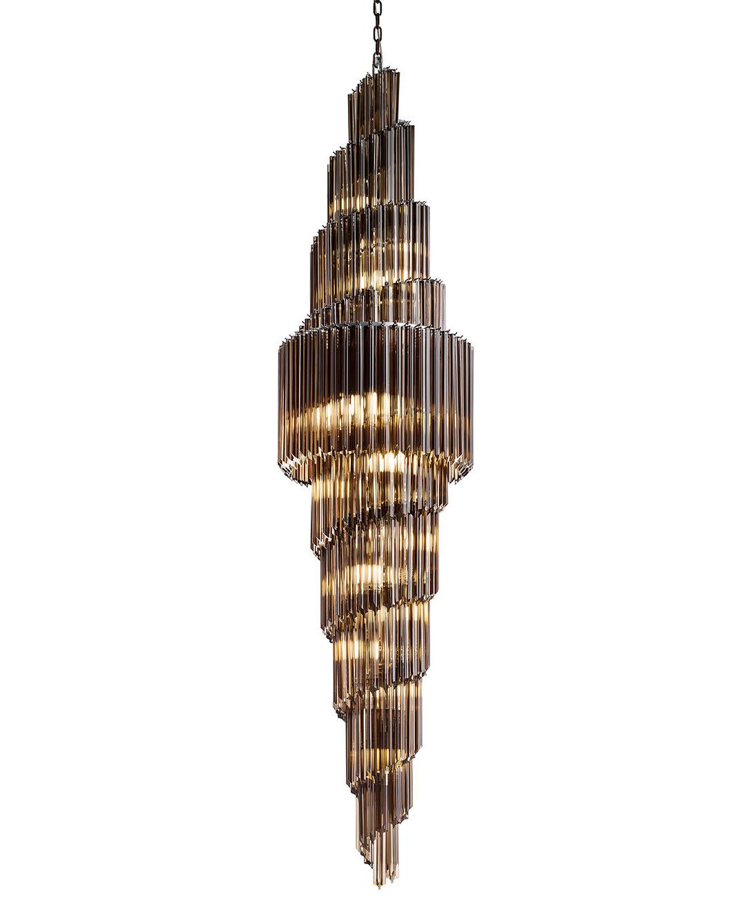 Lustre Brunito Redondo com Vidro Chocolate Fumado